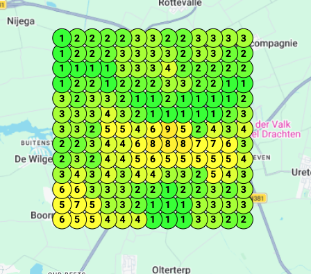 Na heatmap: verbeterde positie en grotere zichtbaarheid na optimalisatie